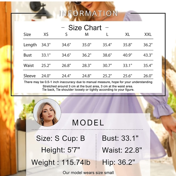 Exlura Tie Back Long Sleeve Summer Dress - Picture 4 of 4